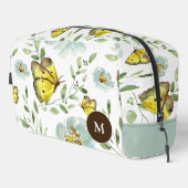 Waterverf Vlinder bloemmotief Monogrammed Toilettasje (Rechterhoek)