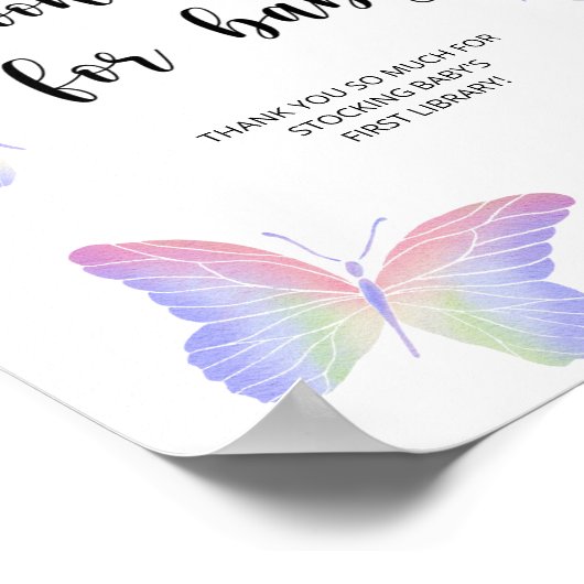 Waterverf vlinder, boeken voor baby poster (Hoek)