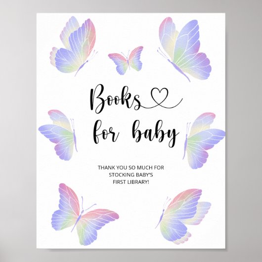 Waterverf vlinder, boeken voor baby poster (Voorkant)