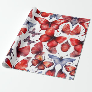 Waterverf vlinder cadeaupapier