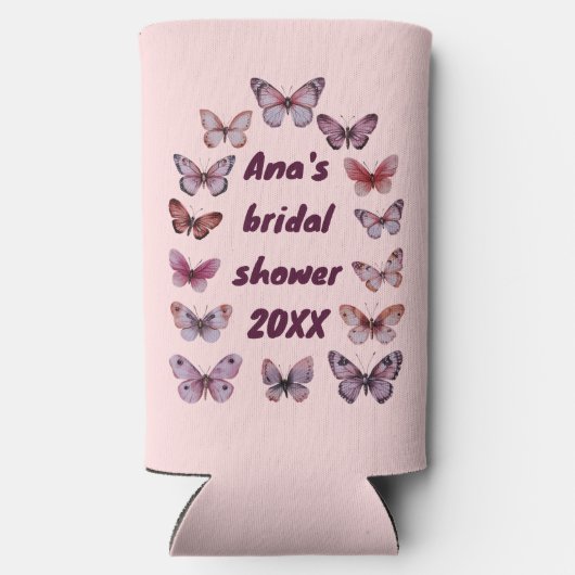 Waterverf vlinder Elegant Mooie Aangepaste  Seltzer Blikjeskoeler (Achterkant)