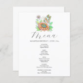 Waterverf Vlinder en Bloem Menu (Voorkant / Achterkant)