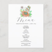 Waterverf Vlinder en Bloem Menu (Voorkant)