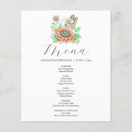 Waterverf Vlinder en Bloem Menu