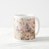 Waterverf vlinder en bloemen mok (Voorkant rechts)