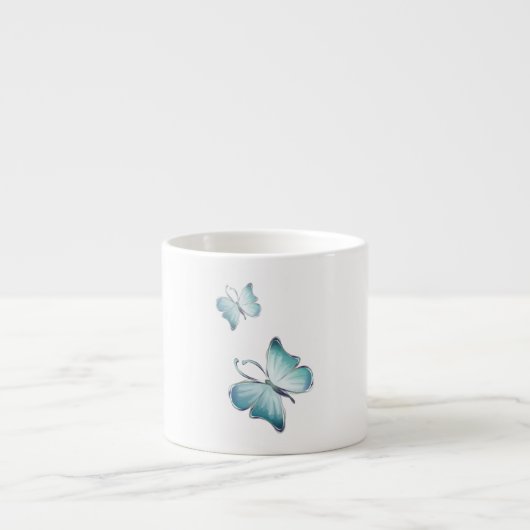 Waterverf vlinder en bloesems espresso kop (Voorkant)