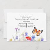 Waterverf Vlinder en Wildflower Repetitie Kaart (Voorkant)