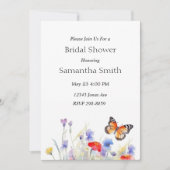 Waterverf Vlinder en Wildflower Vrijgezellenfeest Kaart (Voorkant)