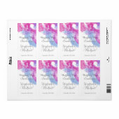 Waterverf vlinder framboos bruiloft wijnlabel etiket (Full Sheet)