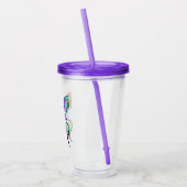 Waterverf vlinder gepersonaliseerd acryl drinkbeker (Links)