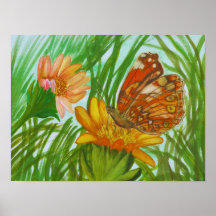 waterverf vlinder in de tuin