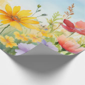  Waterverf vlinder in de vlindertuin Cadeaupapier (Hoek)