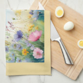  Waterverf vlinder in de vlindertuin Theedoek (Quarter Fold)