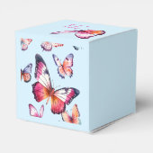 Waterverf vlinder in roze Paarse en blauw Bedankdoosjes (Achterkant)