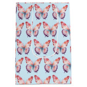 Waterverf vlinder in roze Paarse en blauw Medium Cadeauzakje (Achterkant)
