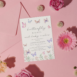 Waterverf Vlinder Kisses Baby shower Kaart