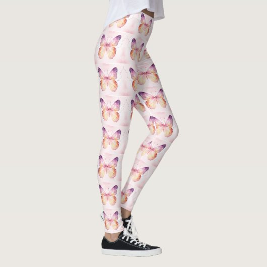 Waterverf Vlinder Kunst Leggings (Rechts)