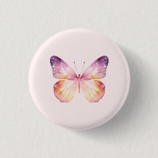Waterverf Vlinder Kunst Ronde Button 3,2 Cm (Voorkant)