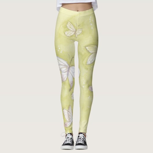 Waterverf vlinder leggings (Voorkant)