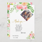 Waterverf Vlinder Lente Bruiloft Dank u KAART (Voorkant / Achterkant)