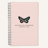 Waterverf Vlinder Logo Blush Roze  Notitieboek (Voorkant)