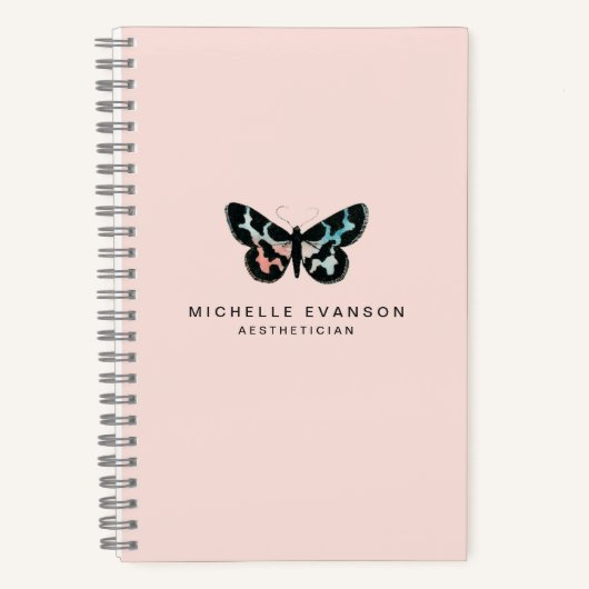 Waterverf Vlinder Logo Blush Roze  Notitieboek (Voorkant)