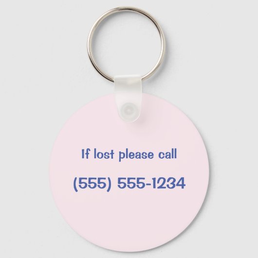  Waterverf Vlinder met Naam Telefoonnummer Sleutelhanger (Achterkant)