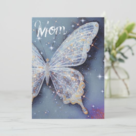 Waterverf Vlinder Moederdag Kaart (Staand voorkant)