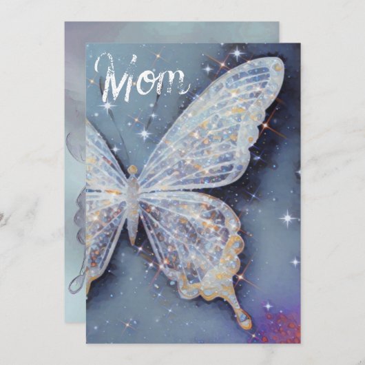 Waterverf Vlinder Moederdag Kaart (Voorkant / Achterkant)