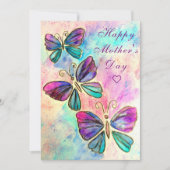 Waterverf Vlinder Moederdag Kaart (Voorkant)