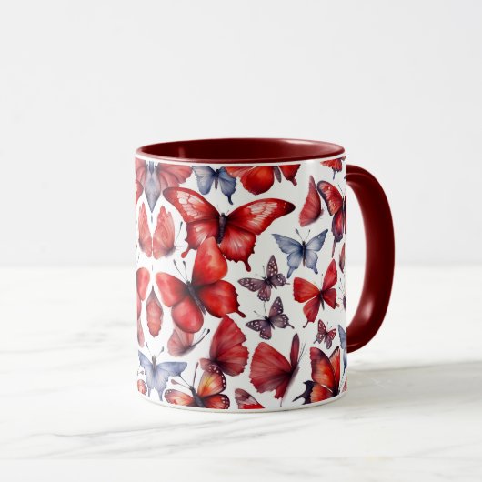 Waterverf vlinder mok (Voorkant rechts)