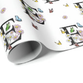 Waterverf vlinder monogram met letter E Cadeaupapier (Rol Hoek)
