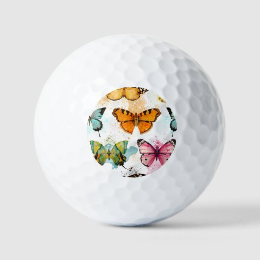 Waterverf vlinder naadloos delicaat patroon golfballen (Voorkant)