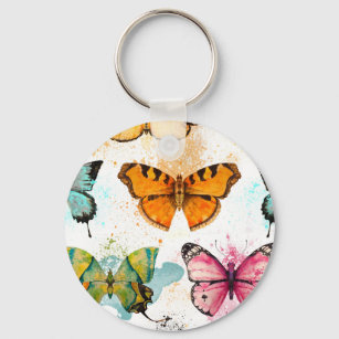 Waterverf vlinder naadloos delicaat patroon sleutelhanger