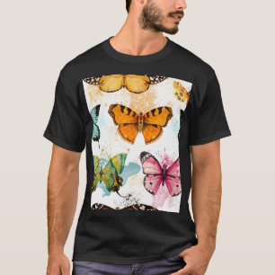 Waterverf vlinder naadloos delicaat patroon t-shirt