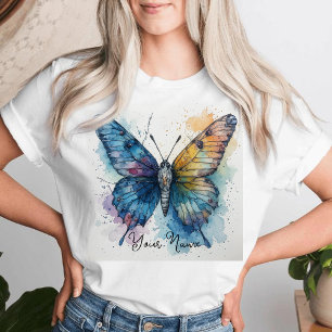 Waterverf Vlinder Natuur Kunst Persoonlijk T-shirt