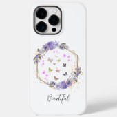 Waterverf vlinder Paarse bloemmotieven Case-Mate iPhone Case (Achterkant)
