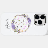 Waterverf vlinder Paarse bloemmotieven Case-Mate iPhone Case (Achterkant (horizontaal))