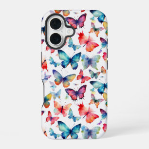 Waterverf Vlinder Patroon iPhone 16 Hoesje