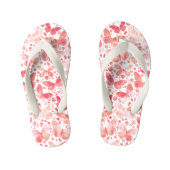 Waterverf vlinder patroon koraal roze kinder teenslippers (Voetbed)