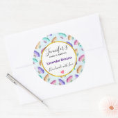  Waterverf vlinder patroonzeep / kaars Ronde Sticker (Envelop)