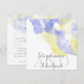 Waterverf Vlinder Periwinkle limonade Wedding I Kaart (Voorkant / Achterkant)