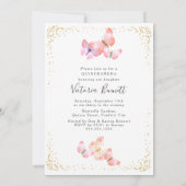 Waterverf Vlinder Quinceanera met 4 Foto Kaart (Achterkant)