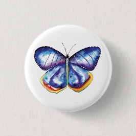 Waterverf vlinder ronde badge button 3,2 cm