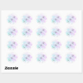 Waterverf vlinder ronde sticker (Vel)