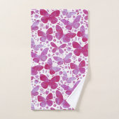Waterverf vlinder roze bad handdoek (Handdoek)