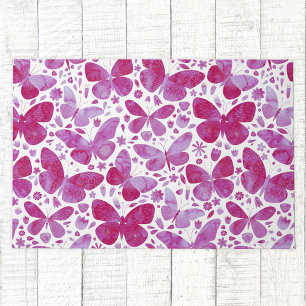 Waterverf vlinder roze deurmat