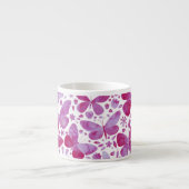 Waterverf vlinder roze espresso kop (Voorkant)