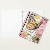 Waterverf Vlinder Roze Goud Boho Natuur Kunst (2) Planner (Display)