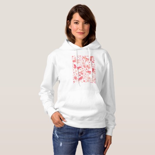 Waterverf vlinder roze hoodie (Voorkant volledig)